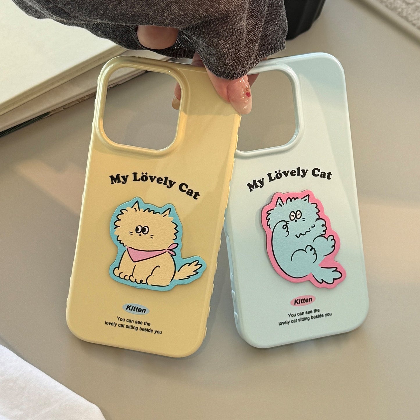 Fun color cat iphone16 mobile phone case apple 15promax for 17 anti-drop 14 three-dimensional 13 creative