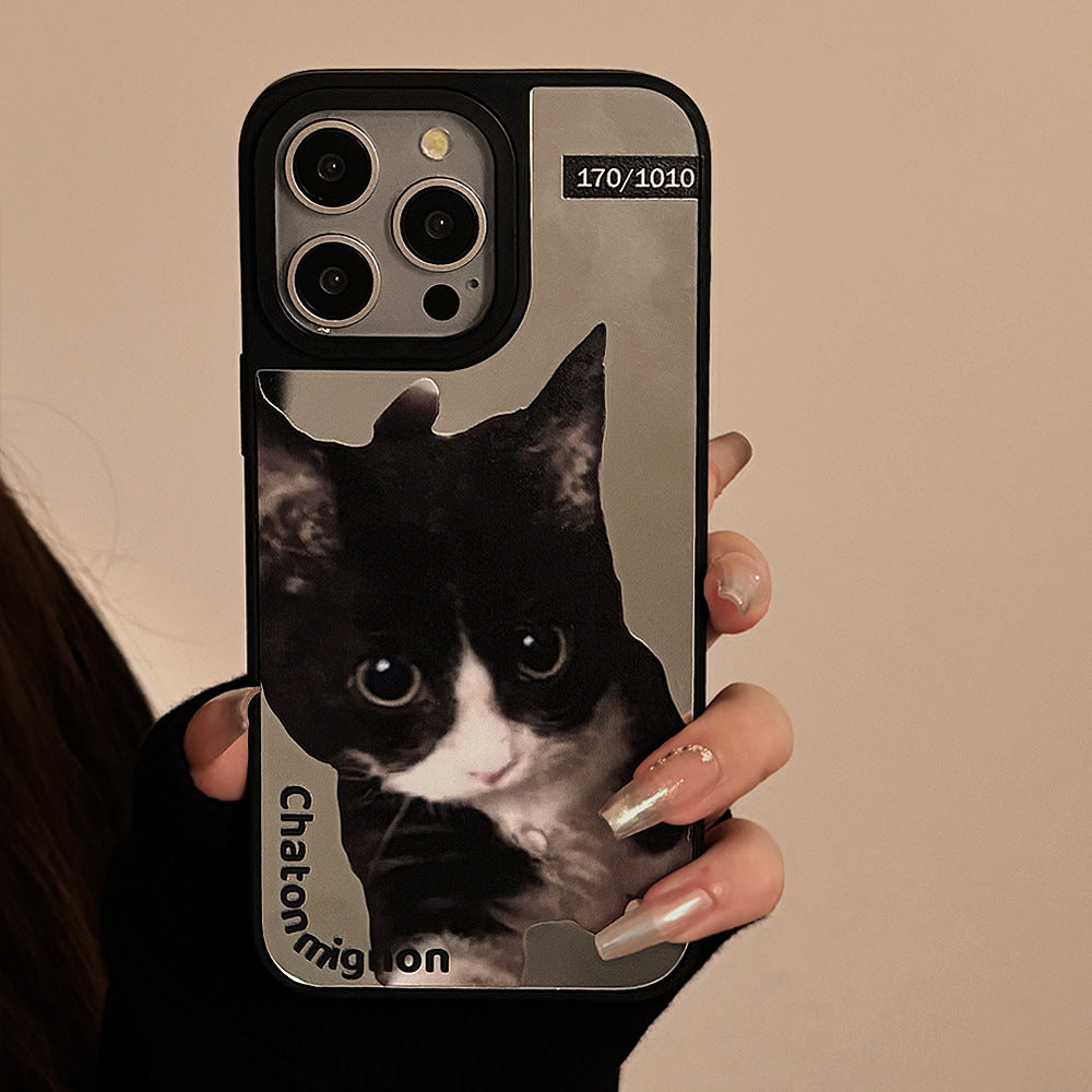 Couple trendy cool cats and dogs are suitable for Apple 16promax mobile phone case personalized iphone17 anti-drop 13 mirror 15 hard