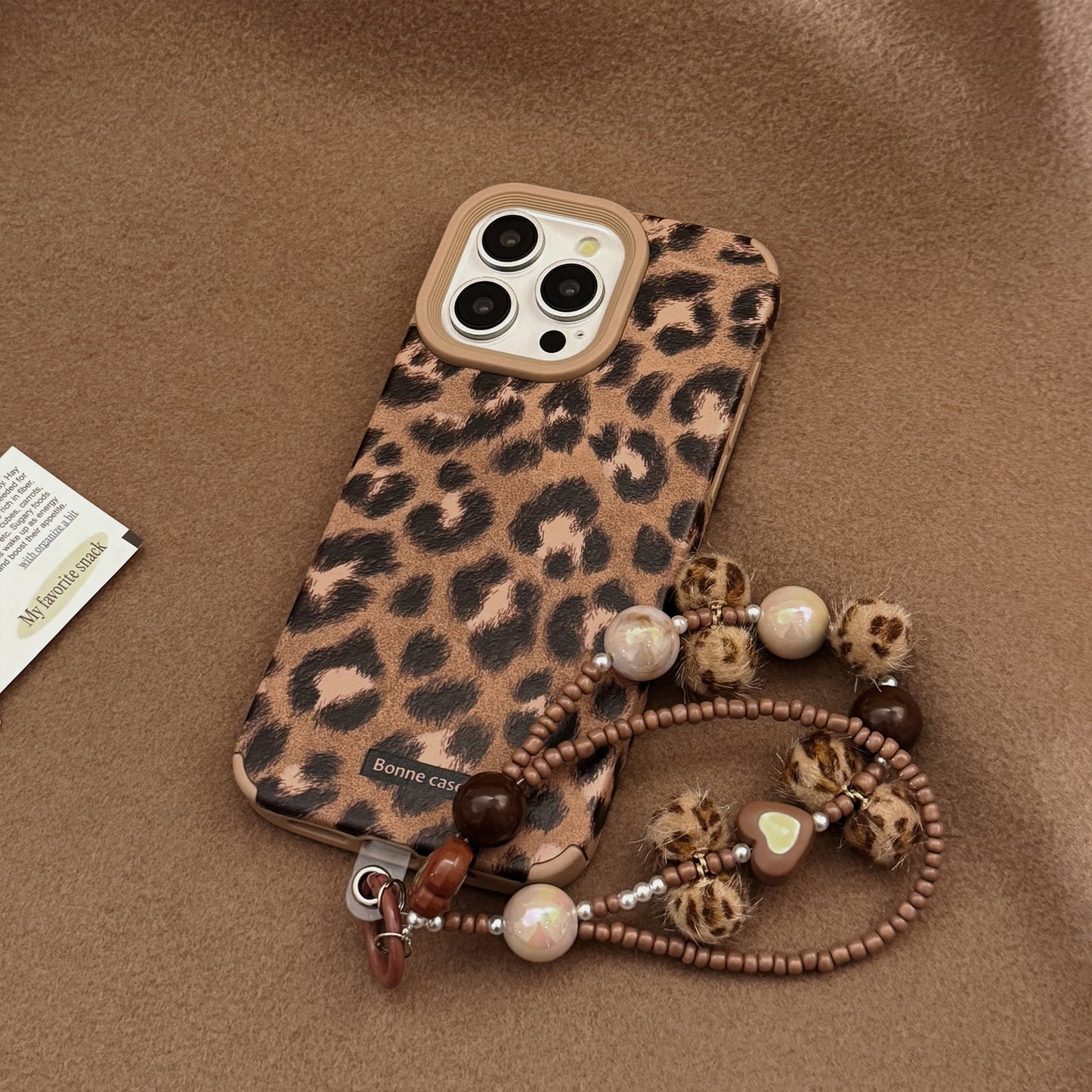 European and American leopard print plush rope for iphone16 iPhone case 15promax suede 14 retro 17 soft