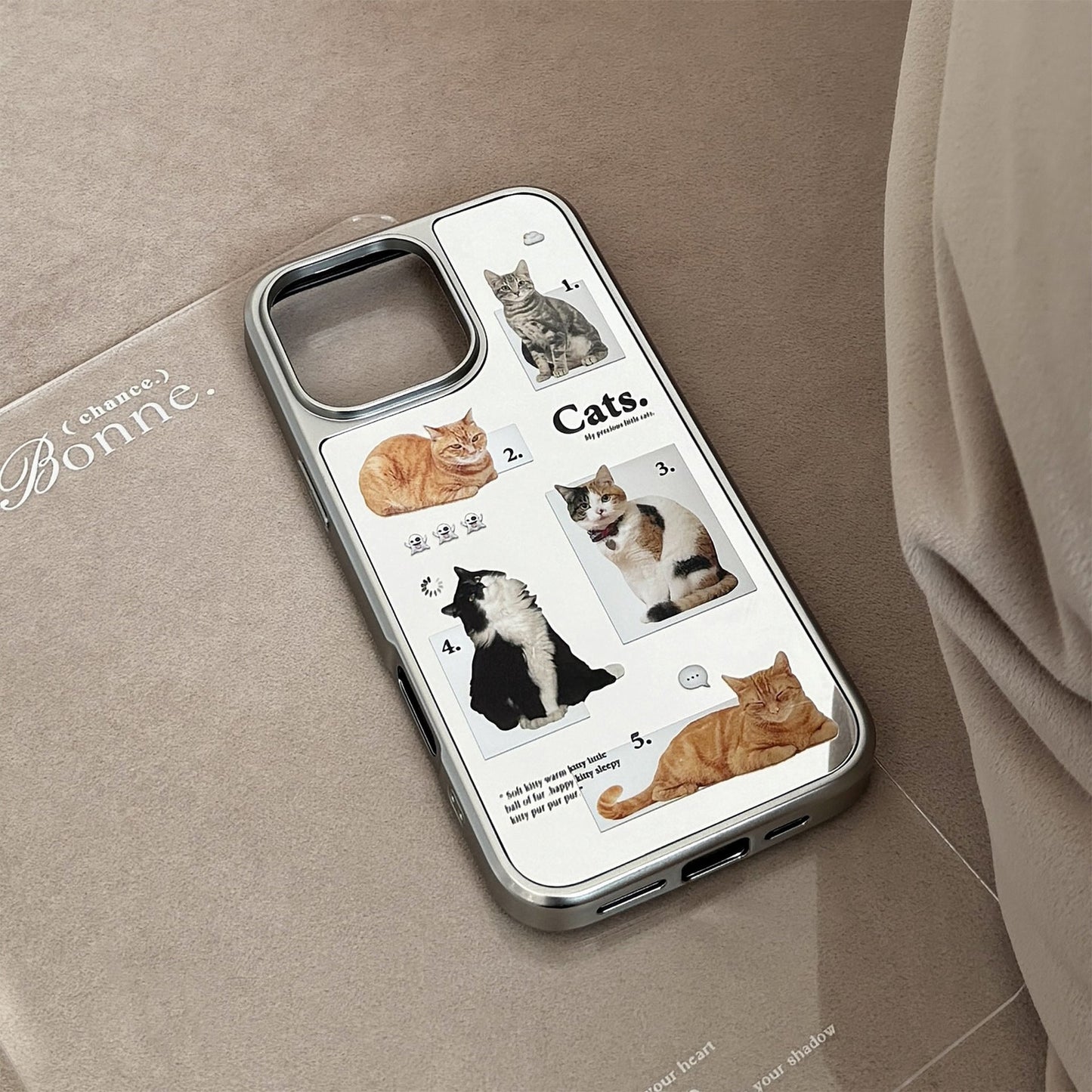 Cat daily application 16promax mobile phone case iphone17 mirror apple 15 electroplating silver 13 niche premium