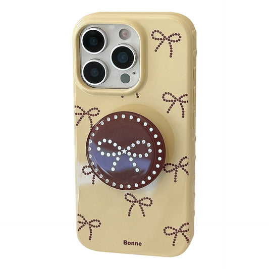 Forgyldt polkaprikket bueholder Apple 17 mobiltelefon cover iphone16promax er velegnet til 14 personligheder 16 alt inklusive.