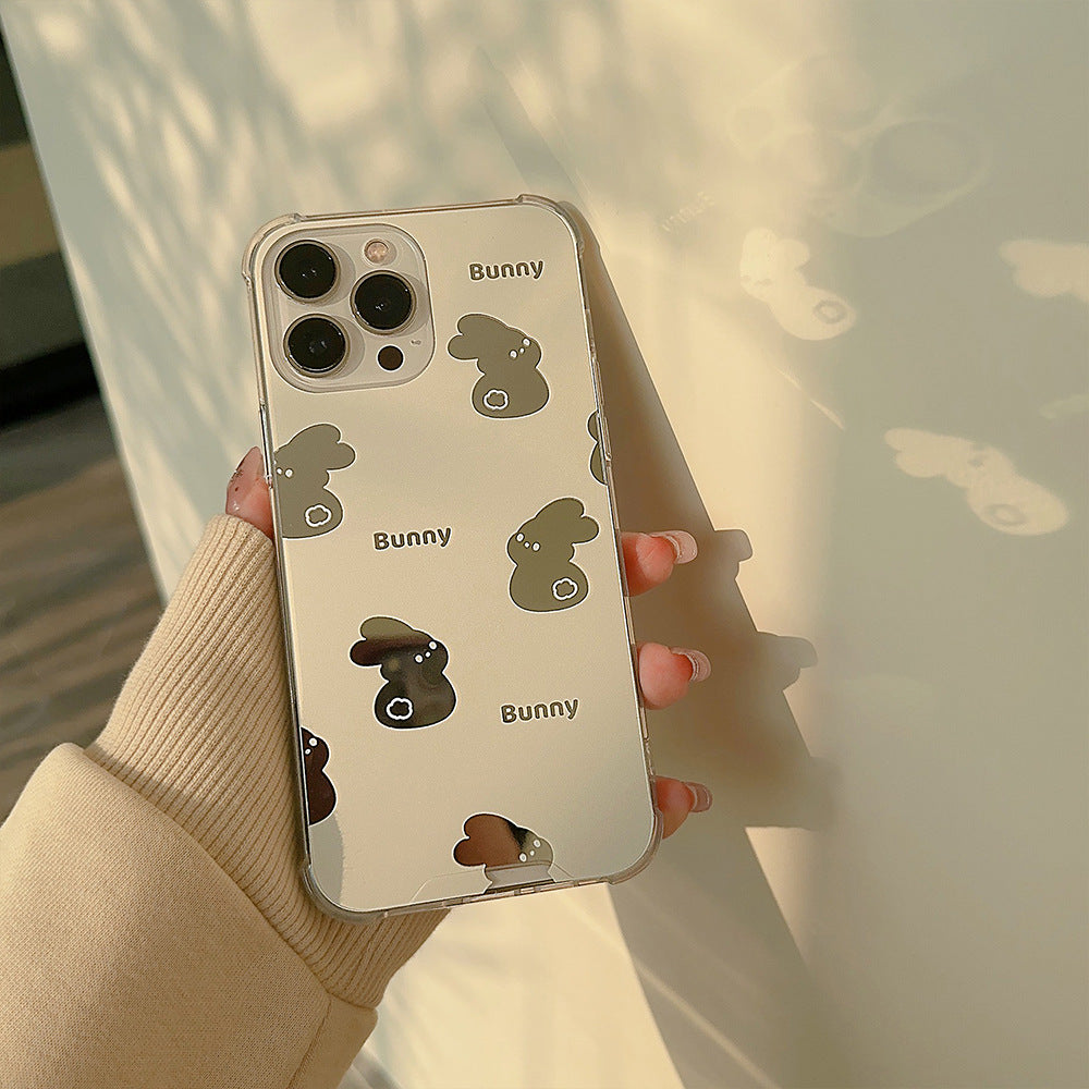 Original mirror rabbit iPhone15 iPhone case 17 creative 12 generation hair X/8 suitable for 14pro max set 11