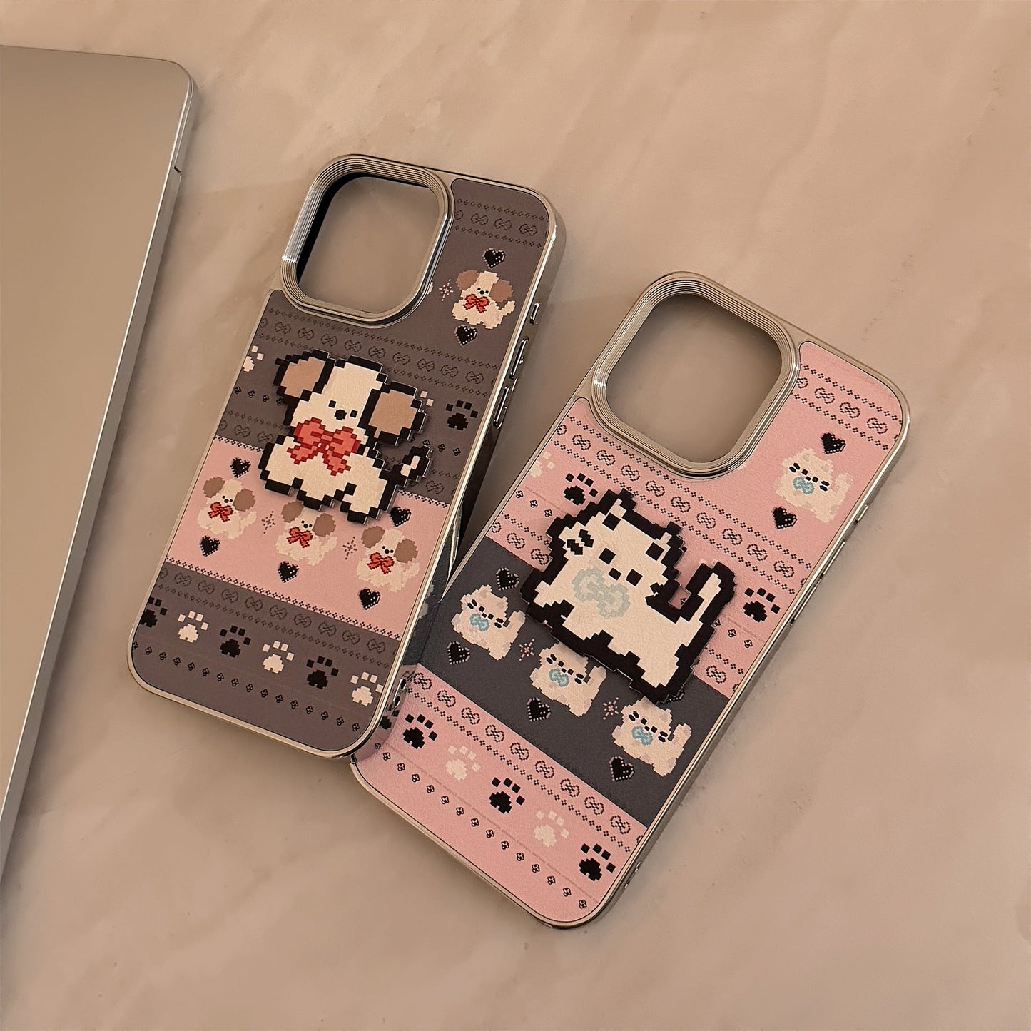 Fair Island cartoon apple 16 mobile phone case 17promax leather 15 for iPhone13 plating hard 11 couple