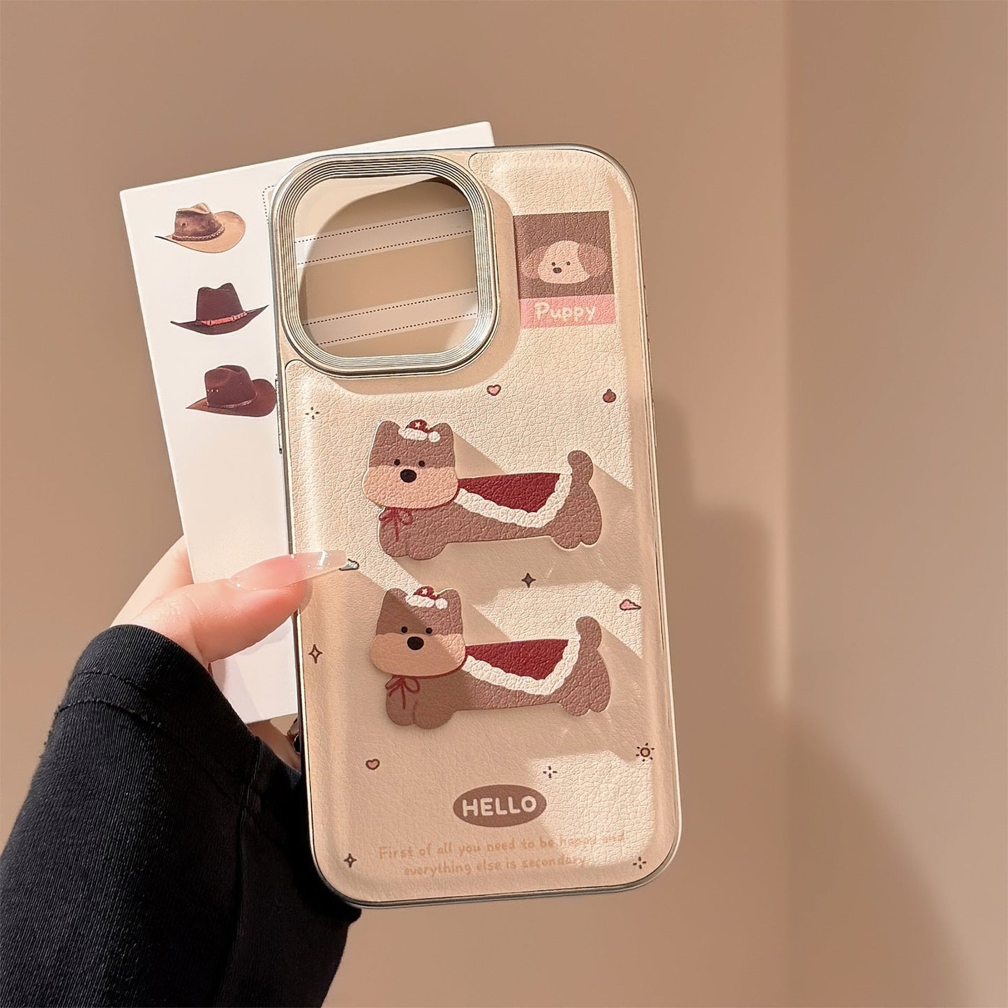 Cortical three-dimensional cartoon puppy Apple 16 mobile phone case 17promax New Year's 15 for iPhone13 lanyard 11