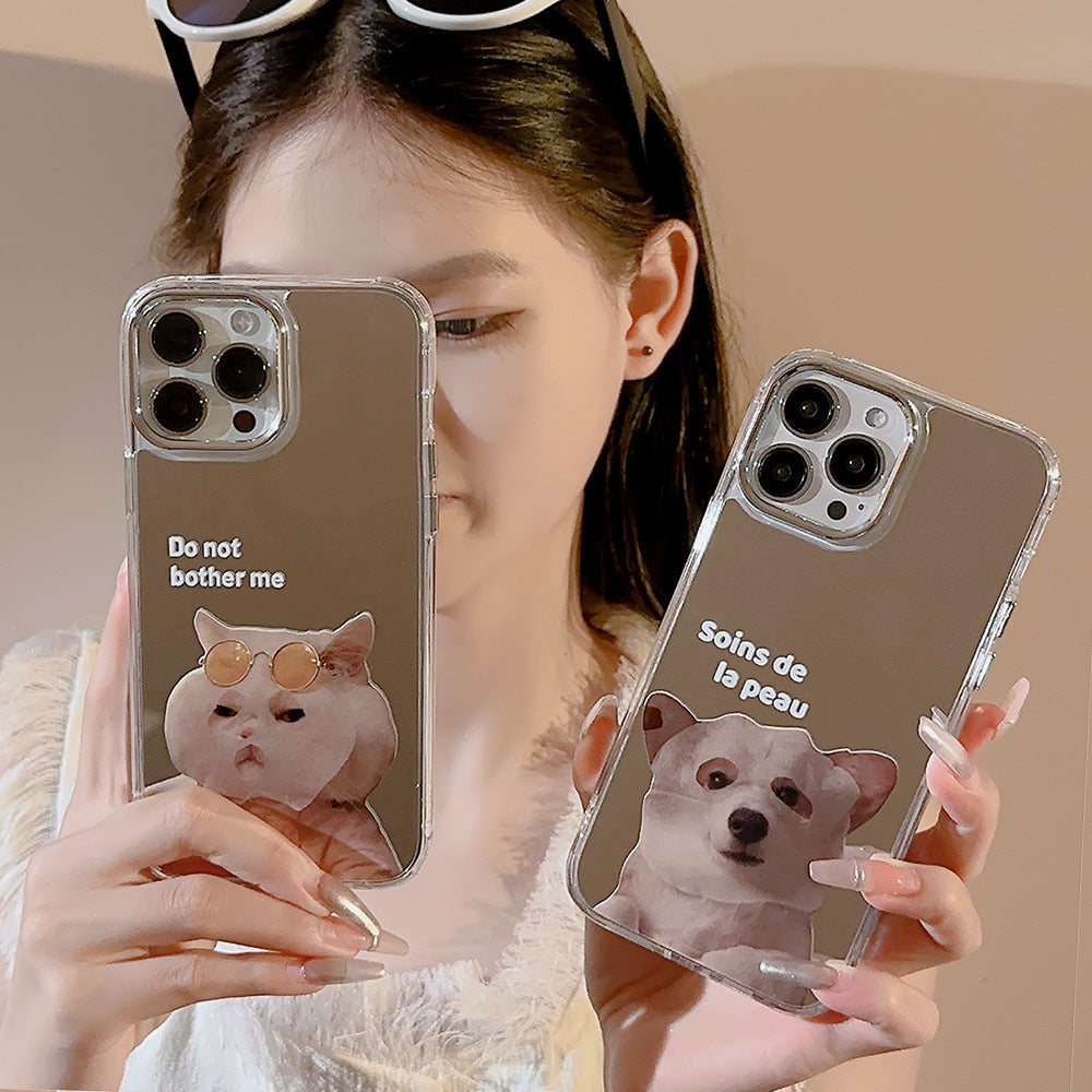 Niche cute mask cat and dog 16 for iPhone17promax Apple 11 couple 15 mirror phone case 12