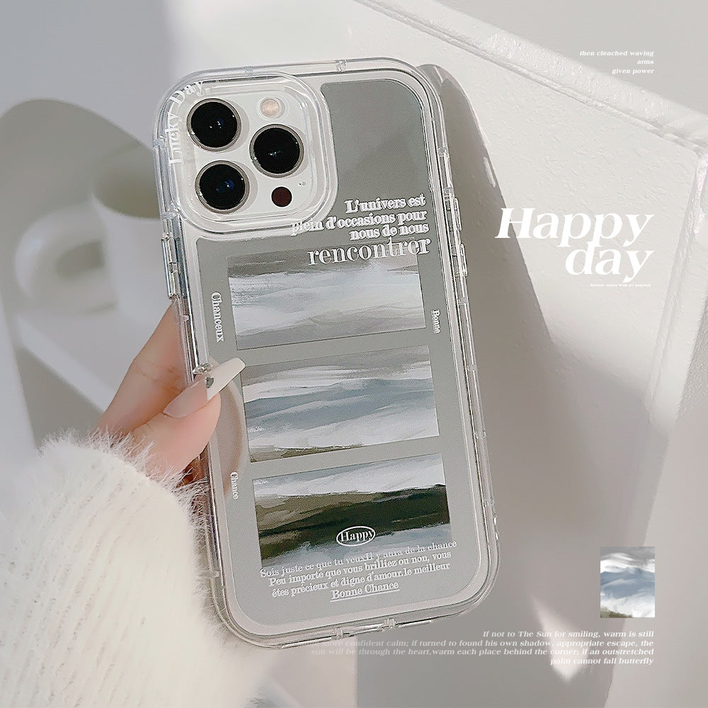 ins oil painting cloud sea for 16Pro Max Apple 17 mobile phone case iPhone literary style 13 mirror 11 advanced