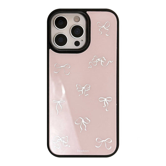 金色はiphone16promax Apple 15携帯電話ケース13ガラス14ライトラグジュアリー17ピンクリボンヘアに適しています。