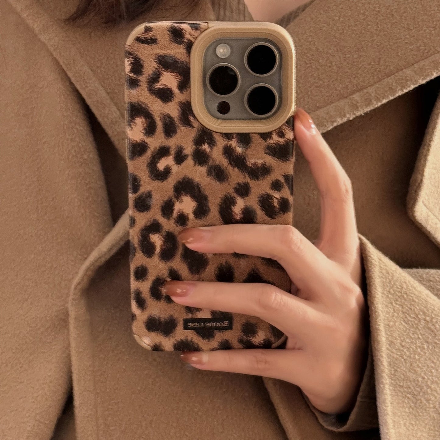 European and American leopard print plush rope for iphone16 iPhone case 15promax suede 14 retro 17 soft