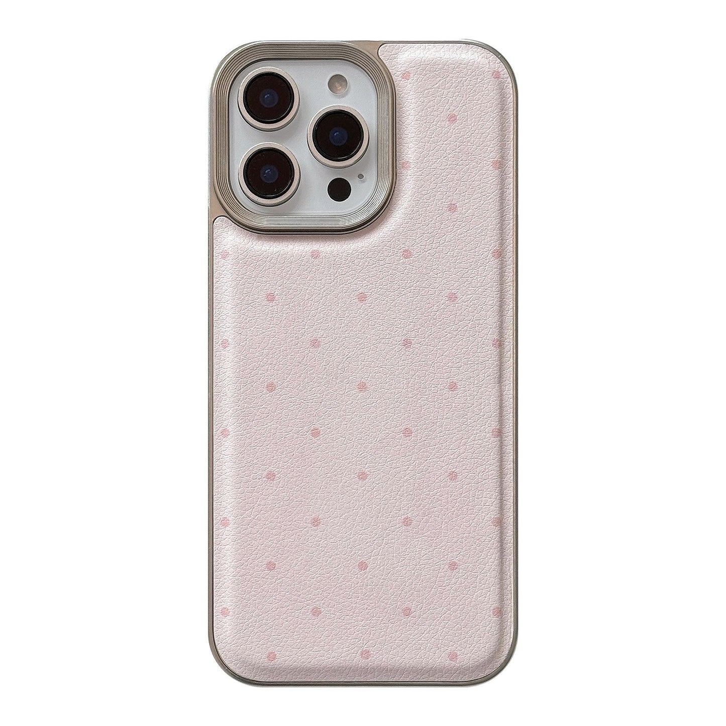 Korean simple polka dot Apple 16 mobile phone case 17promax leather 15 for iPhone13 personality 14 couples