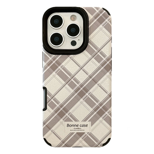 Korean ins leather pattern rhombus for iphone16 apple 17pro max mobile phone case british style 14 advanced 13