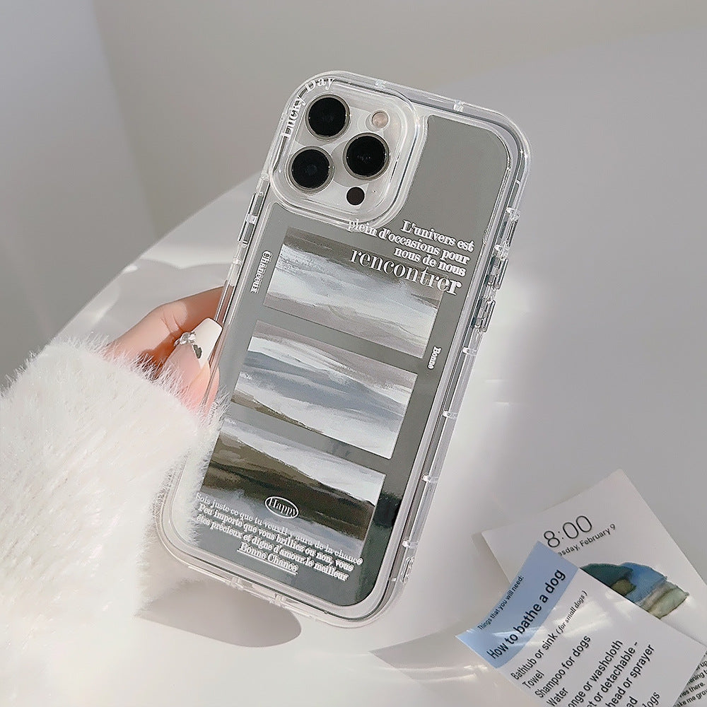 ins oil painting cloud sea for 16Pro Max Apple 17 mobile phone case iPhone literary style 13 mirror 11 advanced