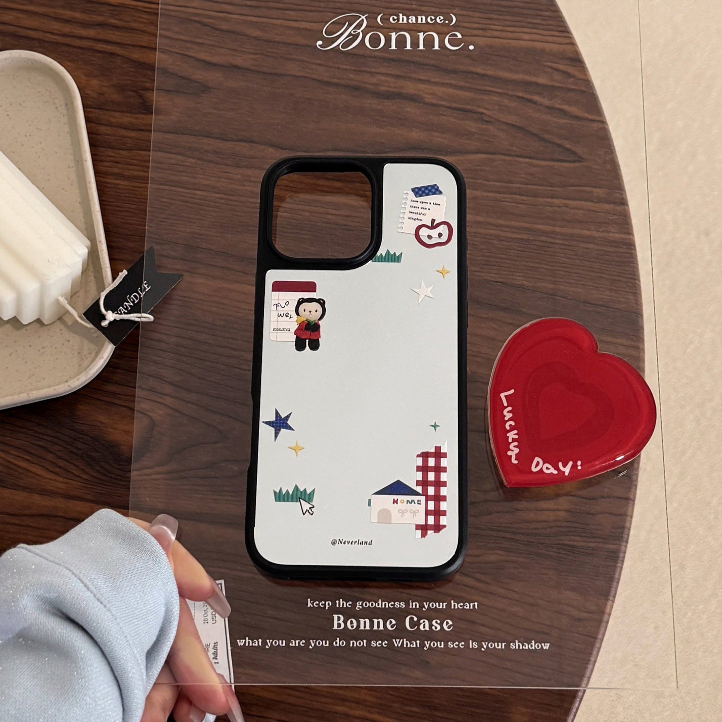 ins Korean cartoon suitable for 16 Apple 17Pro Max mobile phone case iphone14 mirror 13 love bracket 15