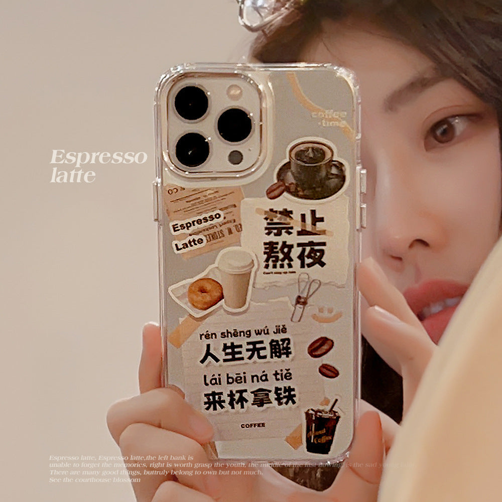 Simple ins apple phone case 17pro max mirror iphone16 men and women 13 advanced sense 11 makeup mirror 12