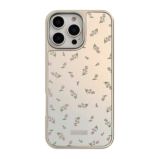 ins pink flower applies to 16 apple 15pro max mobile phone case iphone17 mirror 13 electroplating 15 gentle