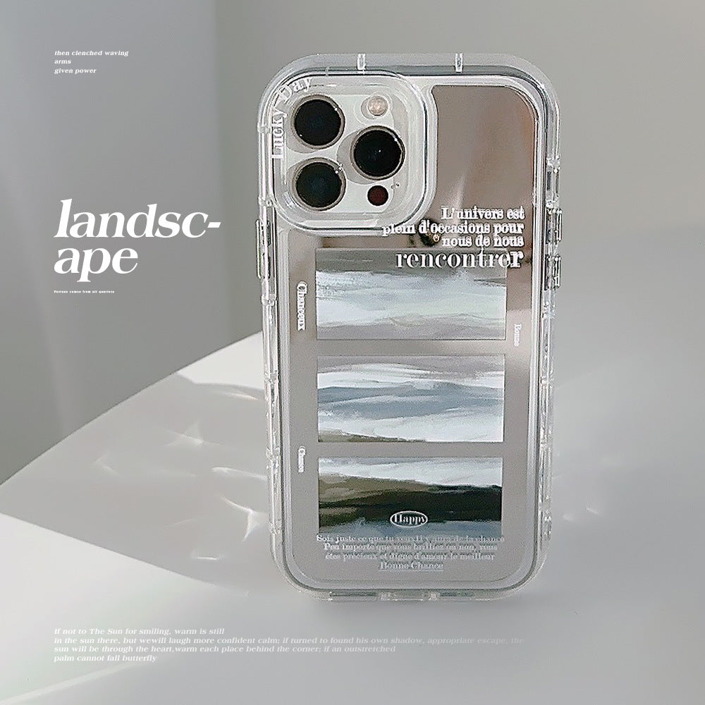 ins oil painting cloud sea for 16Pro Max Apple 17 mobile phone case iPhone literary style 13 mirror 11 advanced