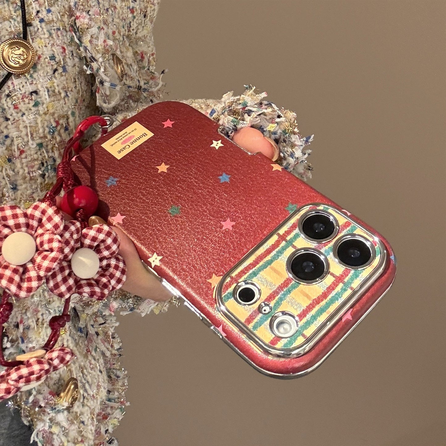 Color star contrast creative application iphone17promax mobile phone case Apple 16 anti-drop 13 all-inclusive 15 hand rope