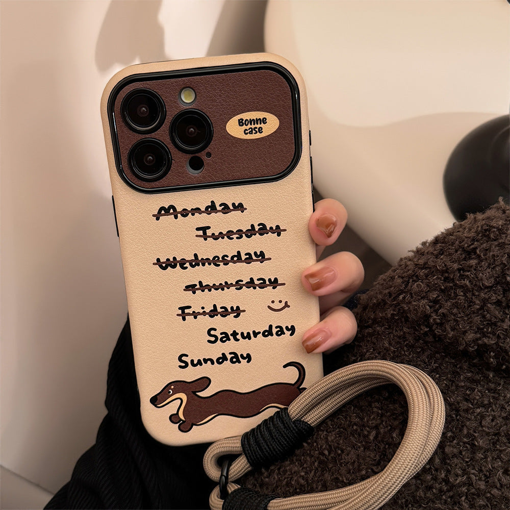 ins wind dachshund suitable for iphone14 apple 15 mobile phone case 16pro max cortex 17 trendy cool personality 13