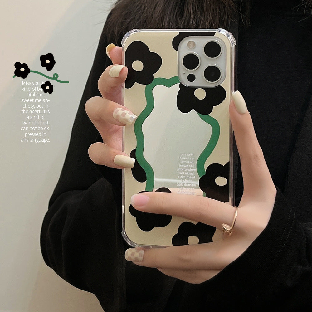 Mirror niche personality suitable for 17pro max apple iphone16 mobile phone case 14pro anti-drop 15/8 sets 11