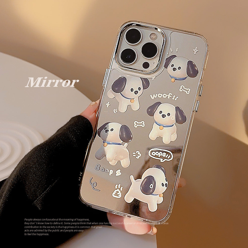 Simple ins apple phone case 17pro max mirror iphone16 men and women 13 advanced sense 11 makeup mirror 12