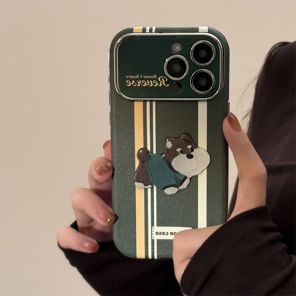 American stripes are suitable for Apple 15promax mobile phone case iphone16 cartoon bracket 17 all-inclusive 13 generation 14.