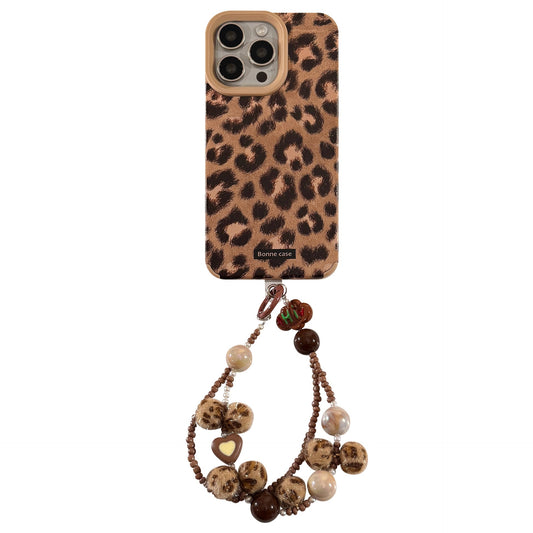 European and American leopard print plush rope for iphone16 iPhone case 15promax suede 14 retro 17 soft