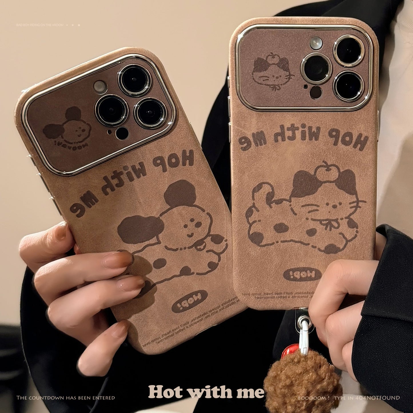 Brown cartoon for iphone16 iPhone case 15promax suede 14 hairball rope 17 autumn and winter couple