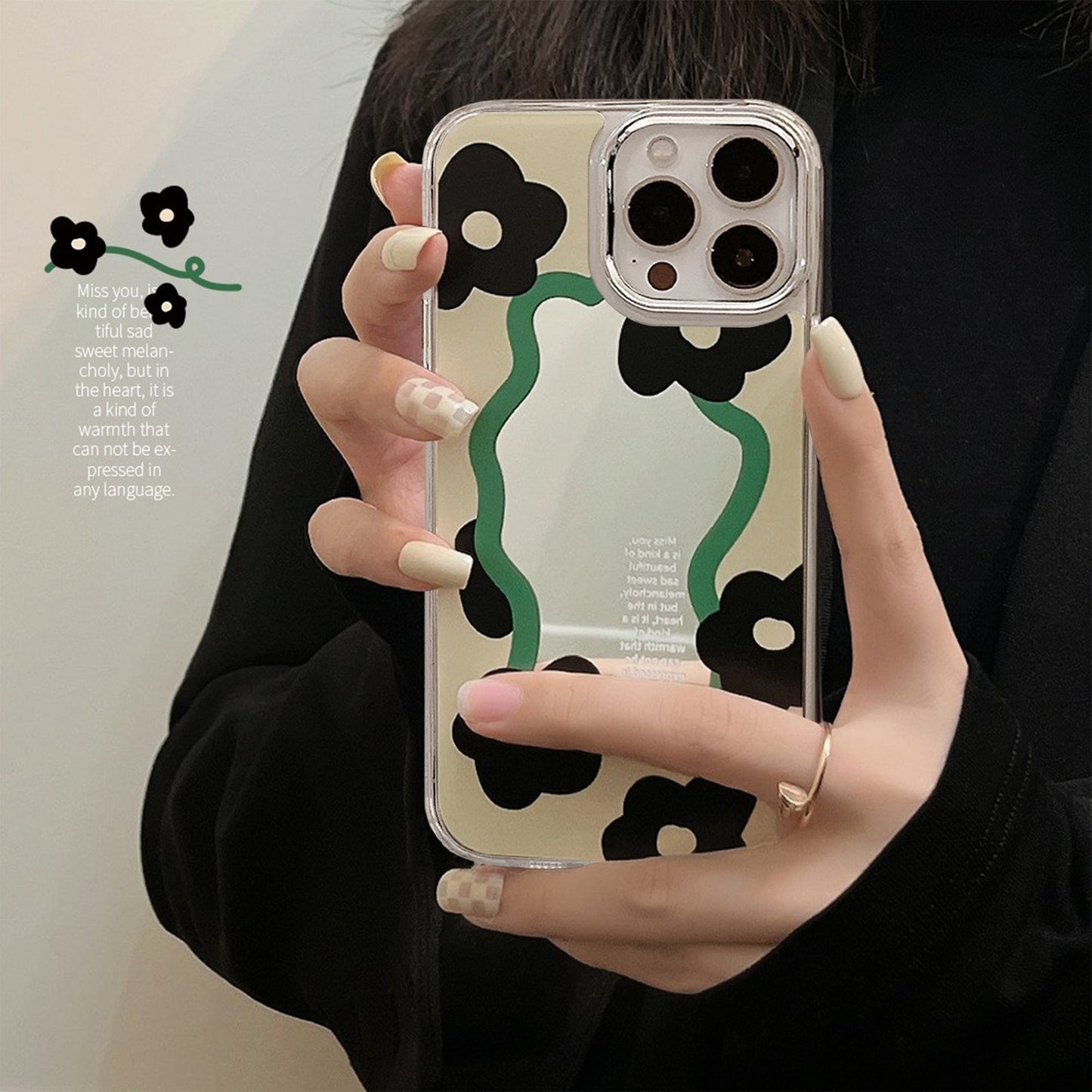 Mirror niche personality suitable for 17pro max apple iphone16 mobile phone case 14pro anti-drop 15/8 sets 11