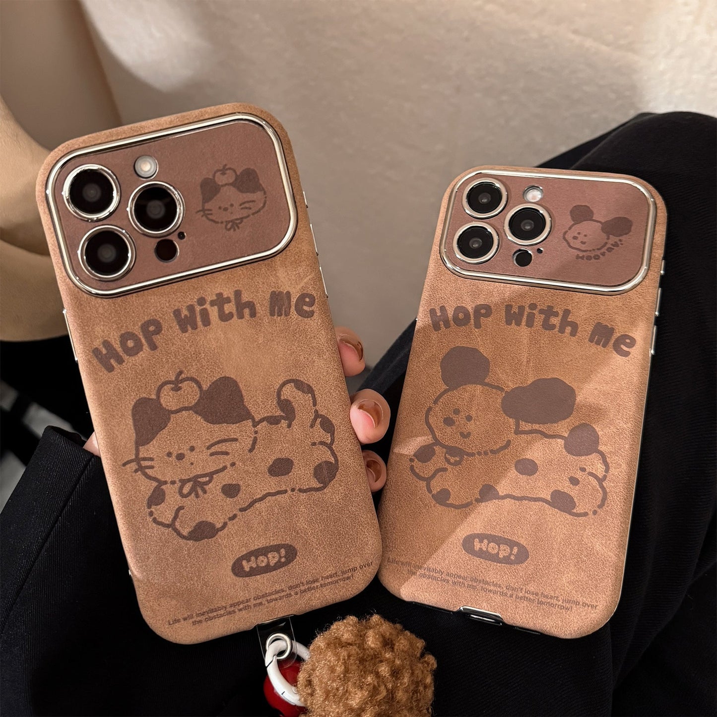 Brown cartoon for iphone16 iPhone case 15promax suede 14 hairball rope 17 autumn and winter couple