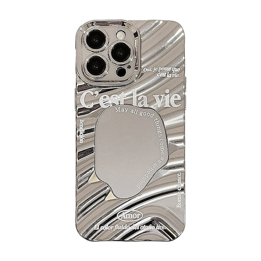Minimalist English iPhone17promax iPhone case 14 Personality and high-end sense 11 Mirror 13 Electroplating 16 Hard