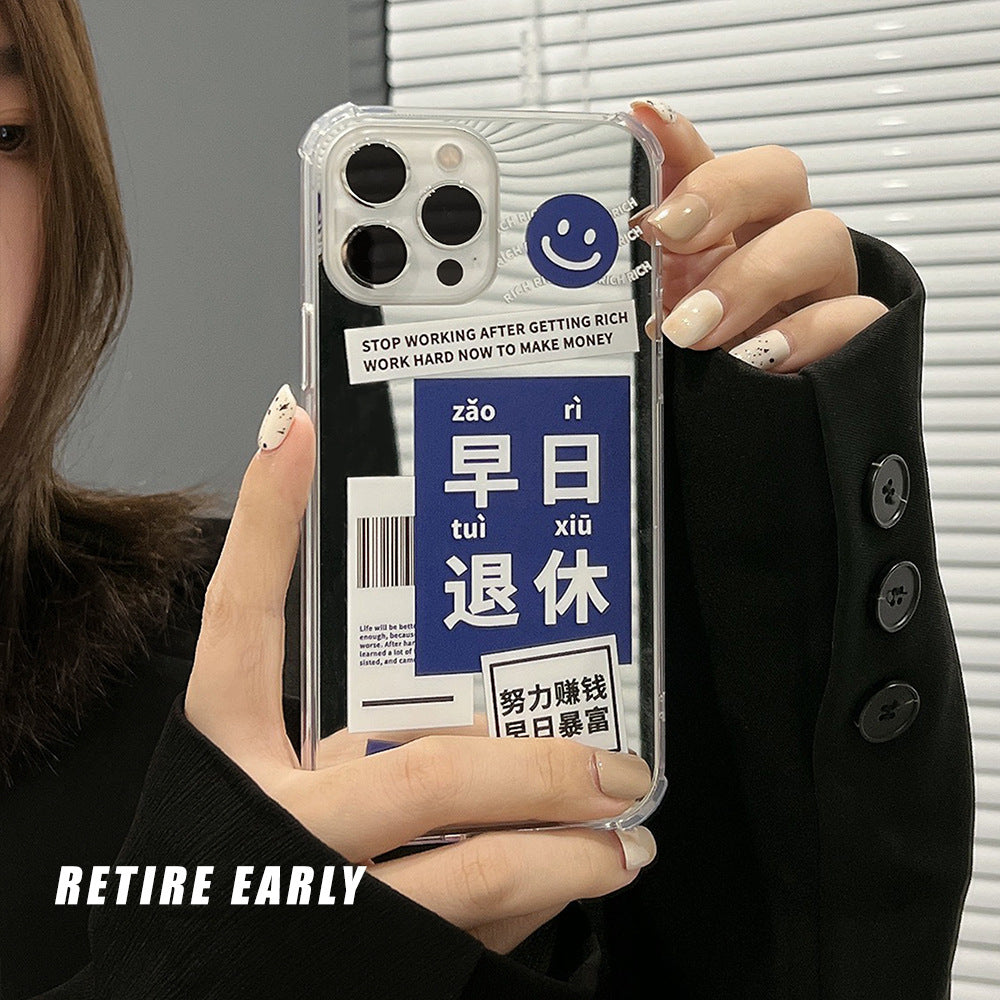 Early retirement applies to 16 Apple 17promax mobile phone case 11 text iPhone13 mirror 11 protective case 14