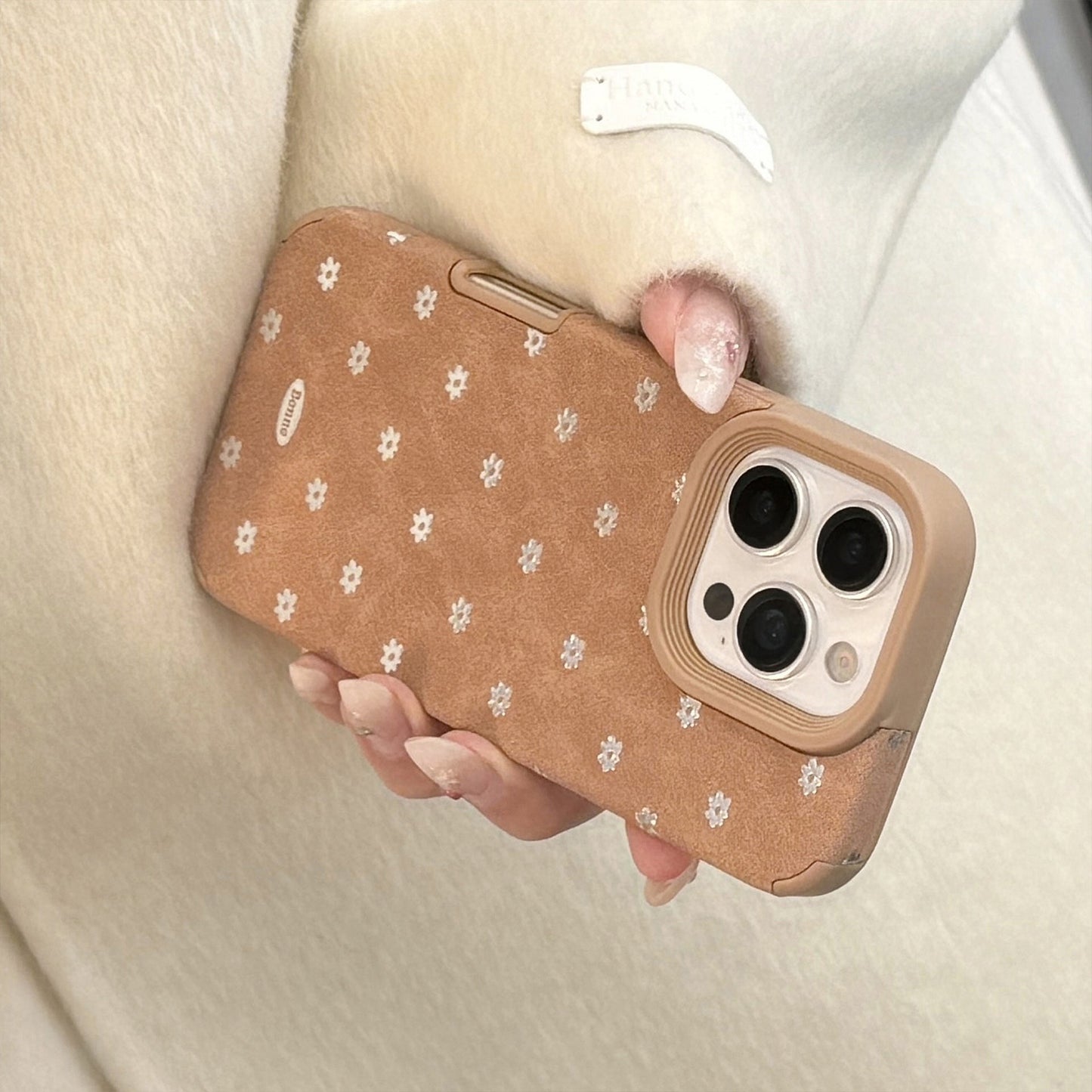 Gilt suitable for iphone17 Apple 16promax mobile phone case 15 autumn and winter brown fluff 14 suede 13 anti-drop