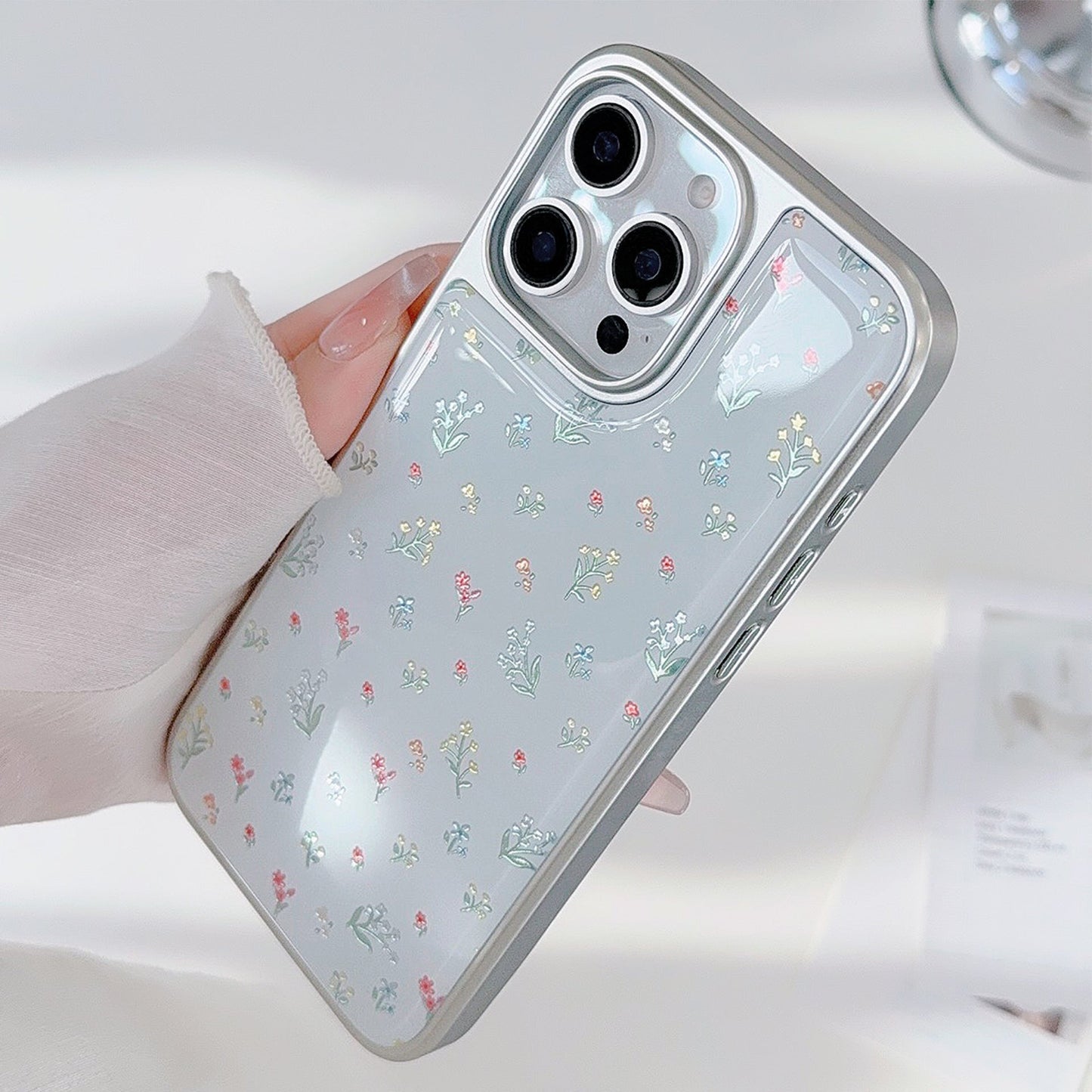 Gilt 15 Apple 16Pro Max mobile phone case iphone17 color flower 14 suitable for Huawei mate Epoxy