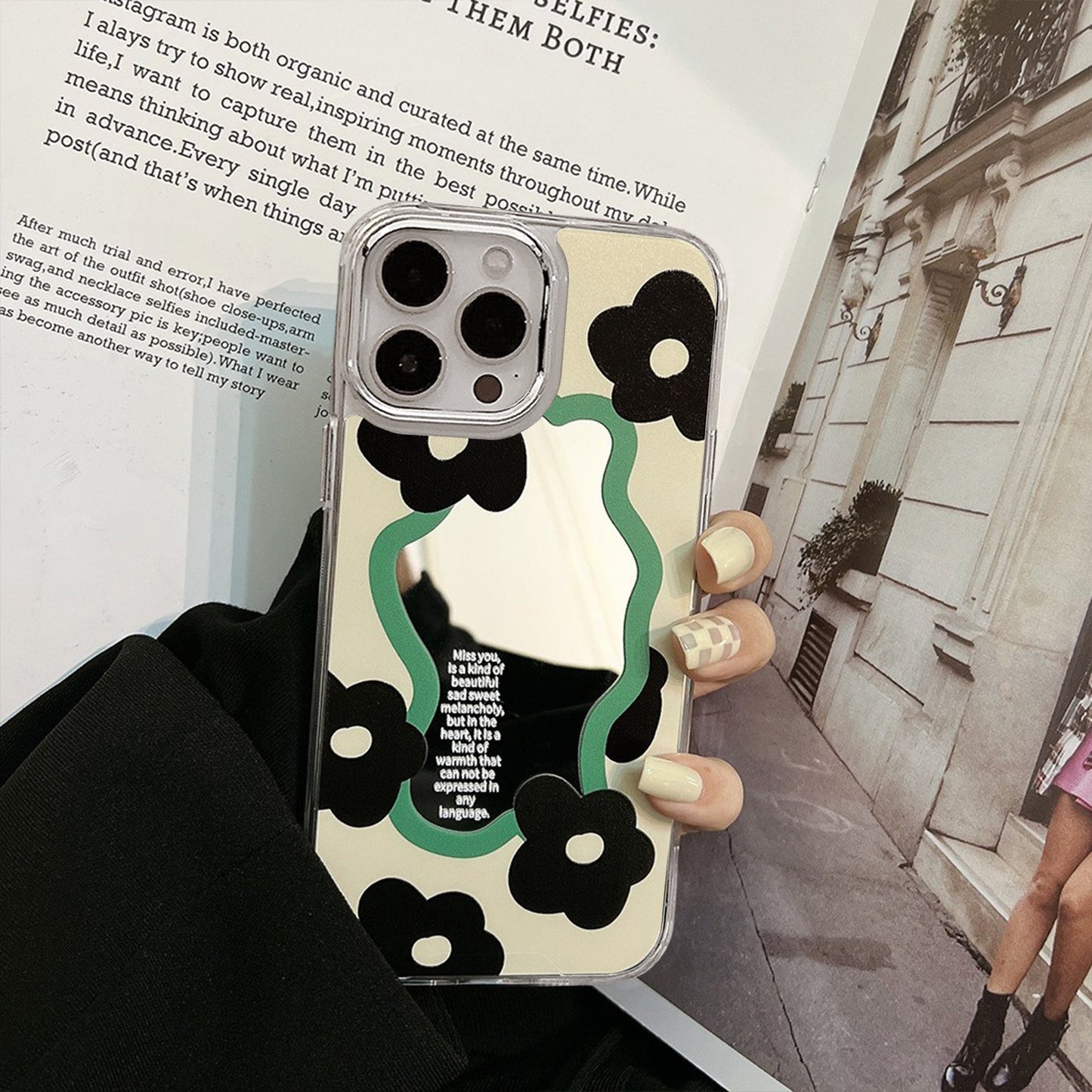 Mirror niche personality suitable for 17pro max apple iphone16 mobile phone case 14pro anti-drop 15/8 sets 11