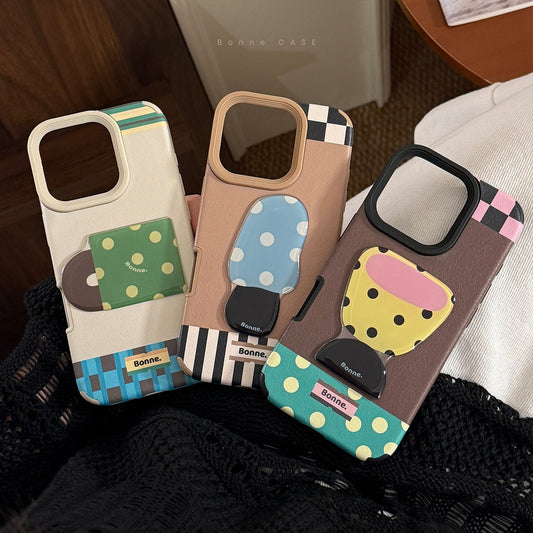 Skórzany wzór trójwymiarowa aplikacja iphone16 etui na telefon komórkowy Apple 17promax lampa biurkowa z filiżanką do herbaty 14 Advanced Sense 13 Anti-drop