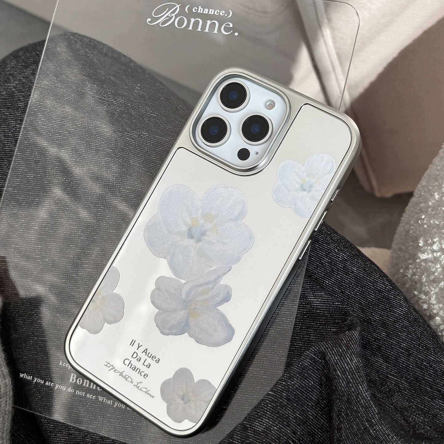 Gentle temperament applies to 16 Apple 15promax mobile phone case iphone17 mirror flower 13 Korean 15 electroplating