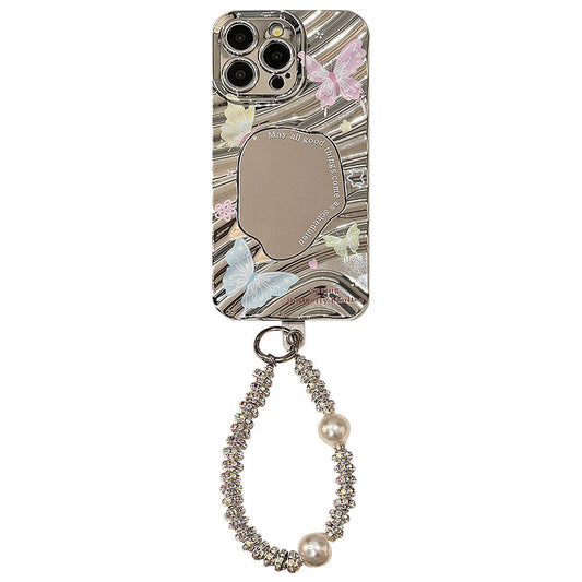Color butterfly iPhone15 iPhone case 17 premium sense 11 mirror 13promax for 16 lanyard hard