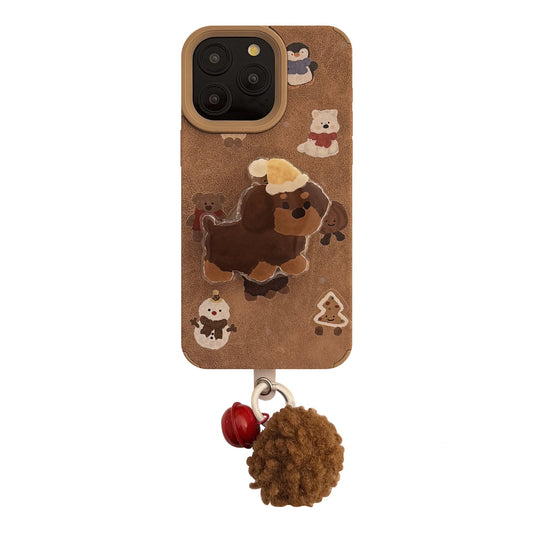 ins suede cartoon sausage for iphone16 iPhone case 17pro max bracket 14 plush rope 13