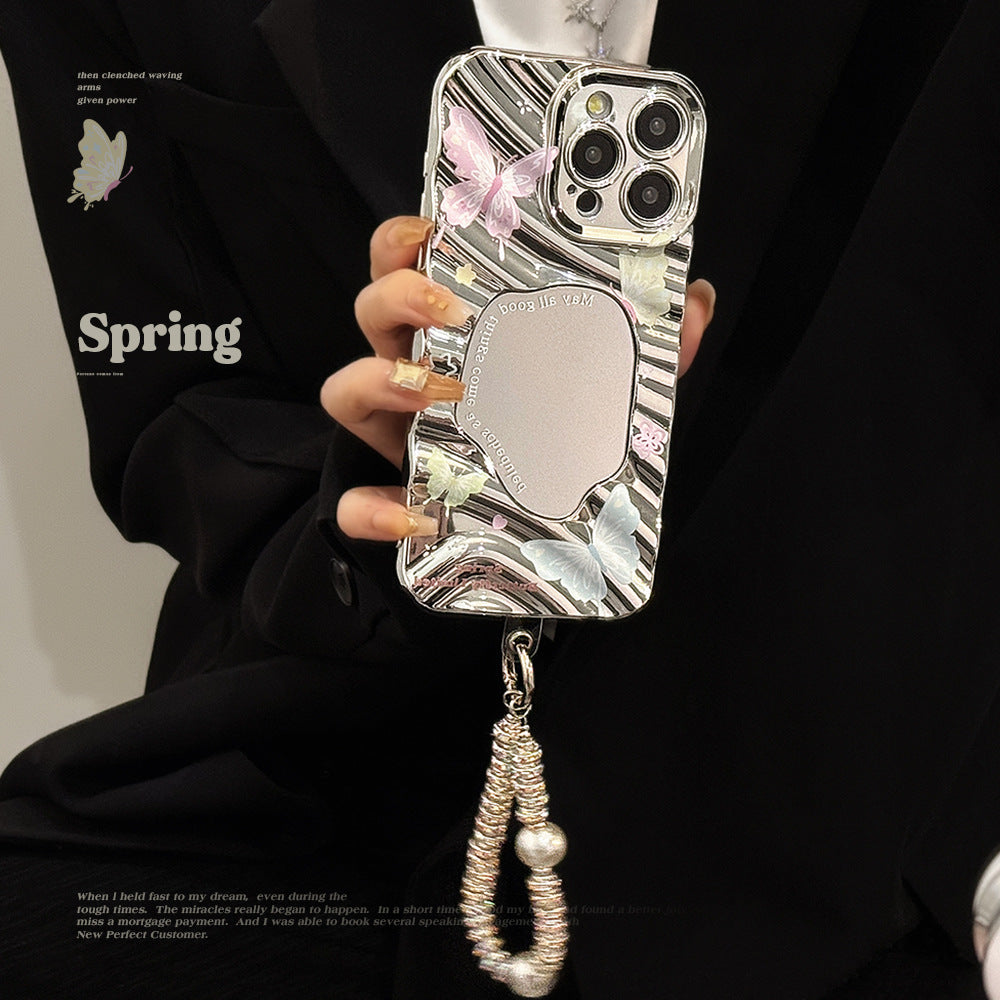 Color butterfly iPhone15 iPhone case 17 premium sense 11 mirror 13promax for 16 lanyard hard