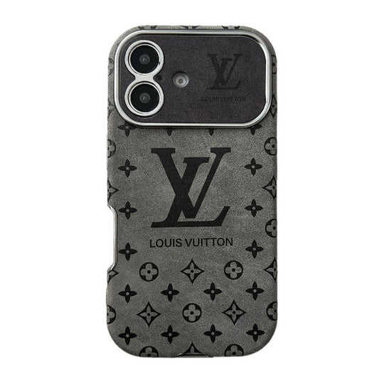 Ylellinen ruskea & musta värillinen nahkainen iPhone-kuori