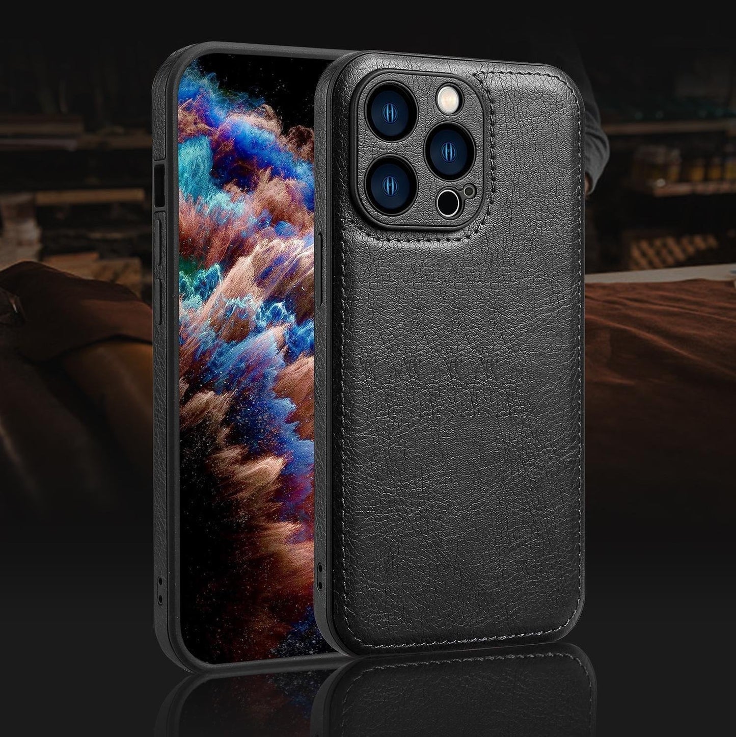 Capa de couro vintage premium para iPhone – capa protetora à prova de choque com toque suave