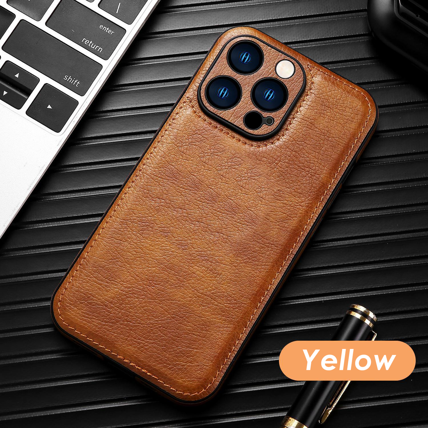 Capa de couro vintage premium para iPhone – capa protetora à prova de choque com toque suave
