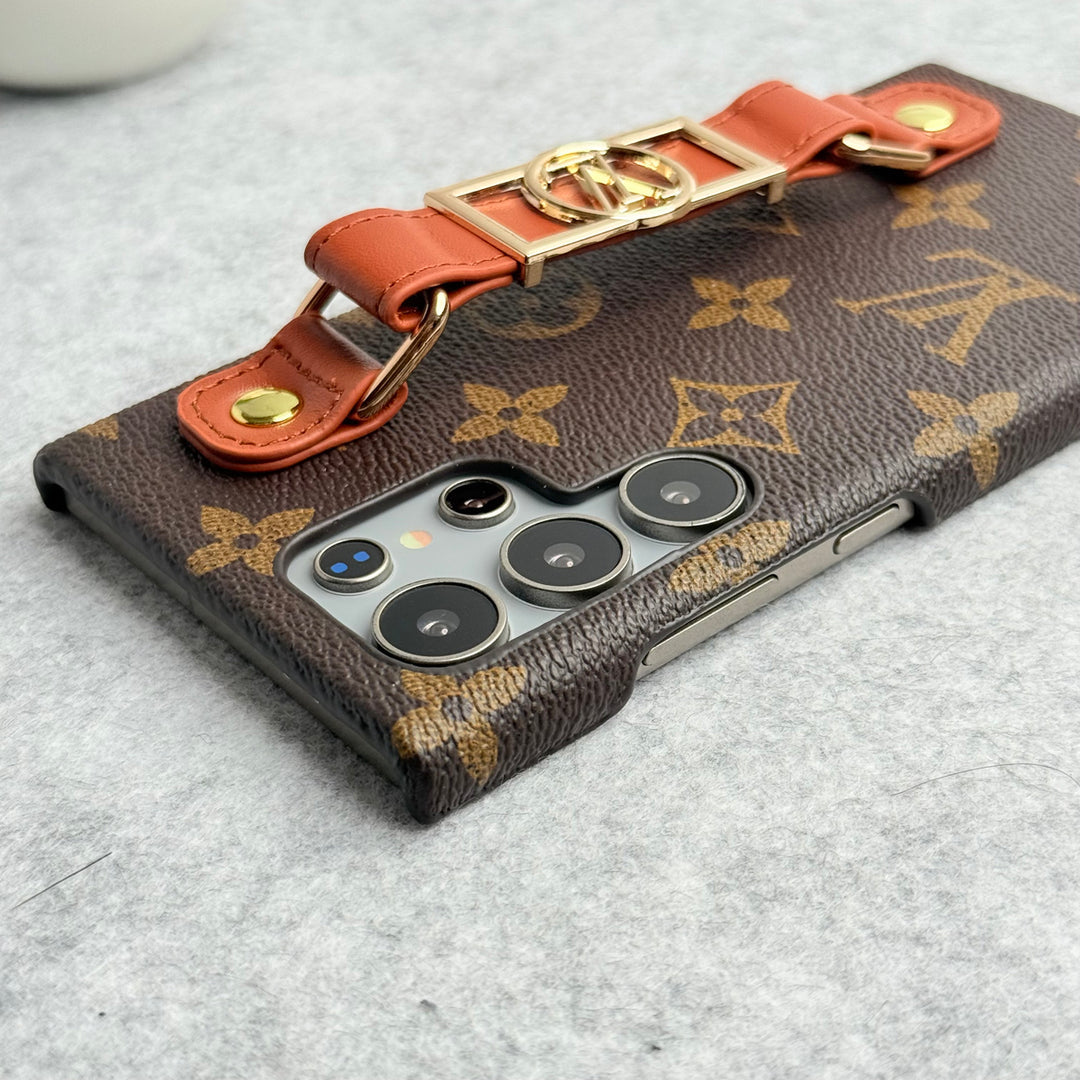 FUNDA SOPORTE DE CORREA DE MARCA DE LUJO PARA SAMSUNG GALAXY