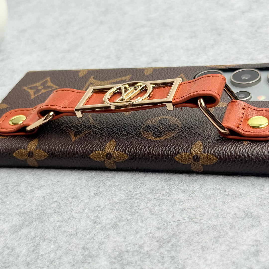 FUNDA SOPORTE DE CORREA DE MARCA DE LUJO PARA SAMSUNG GALAXY