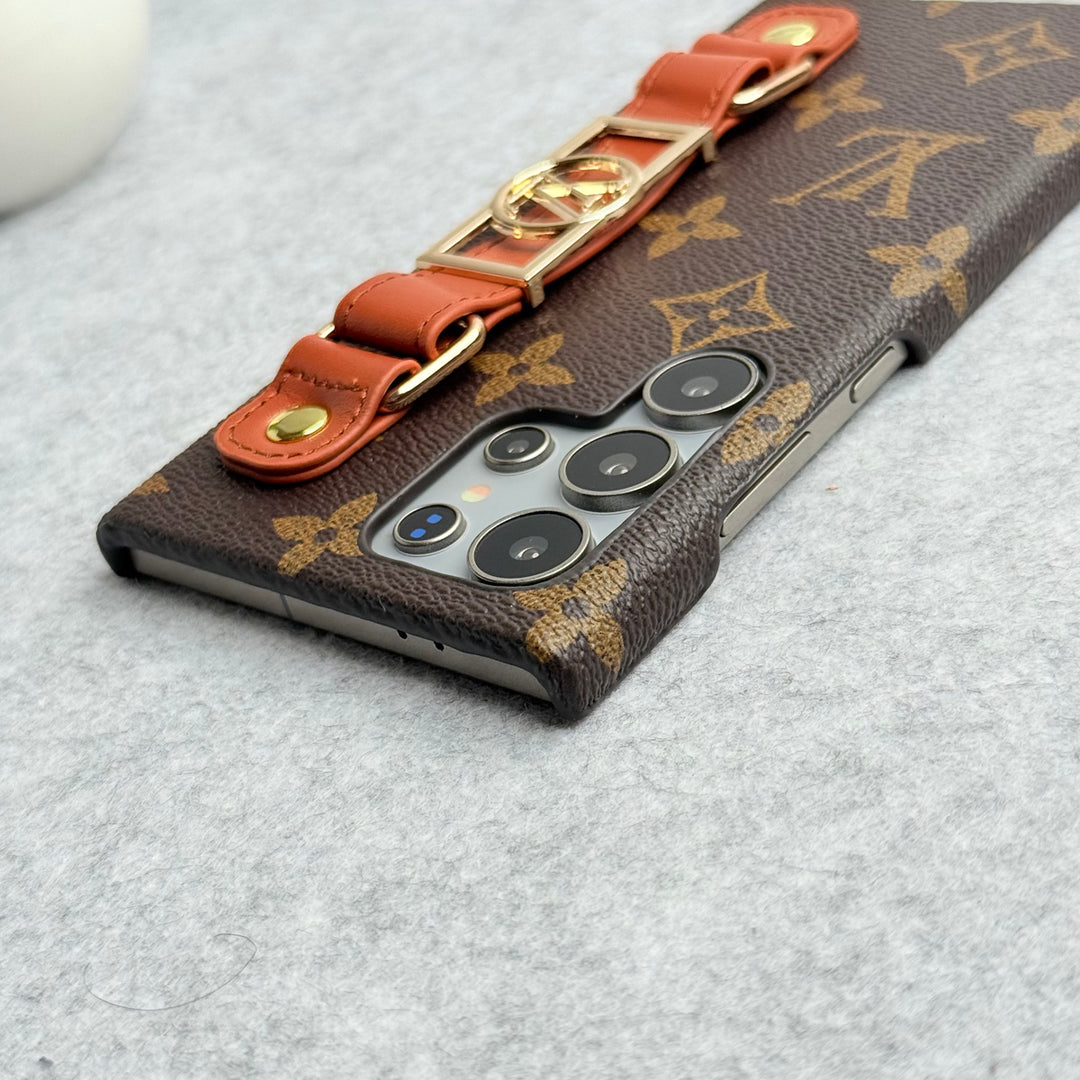 FUNDA SOPORTE DE CORREA DE MARCA DE LUJO PARA SAMSUNG GALAXY