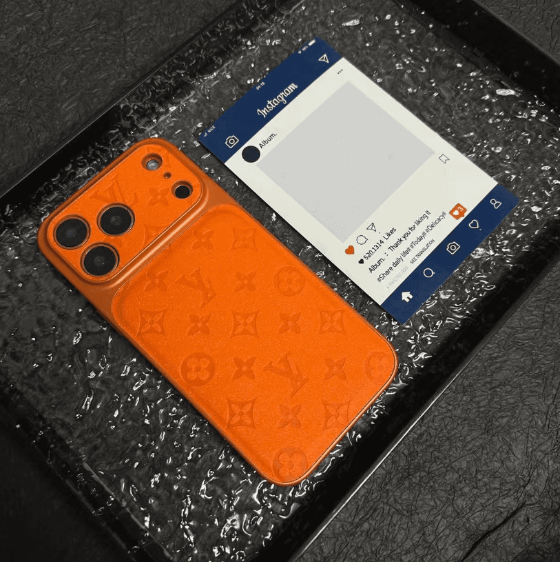 Starry Sky Monogram Textured Leather iPhone Case