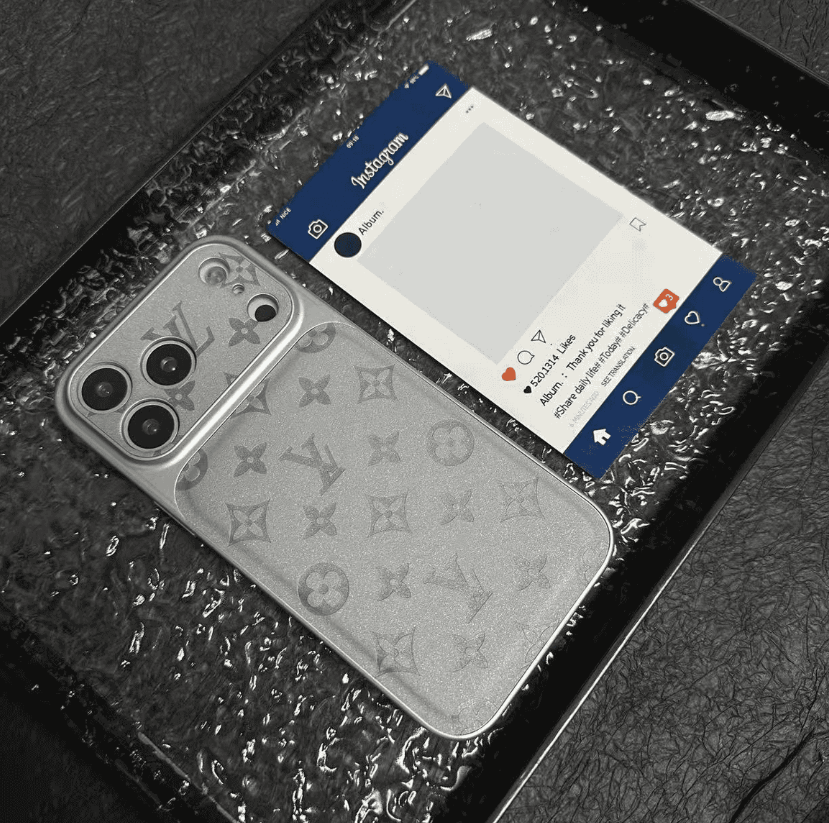 Starry Sky Monogram Textured Leather iPhone Case