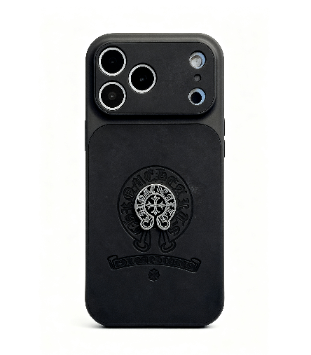 Vintage 3D Chrome Hearts Leather iPhone Case