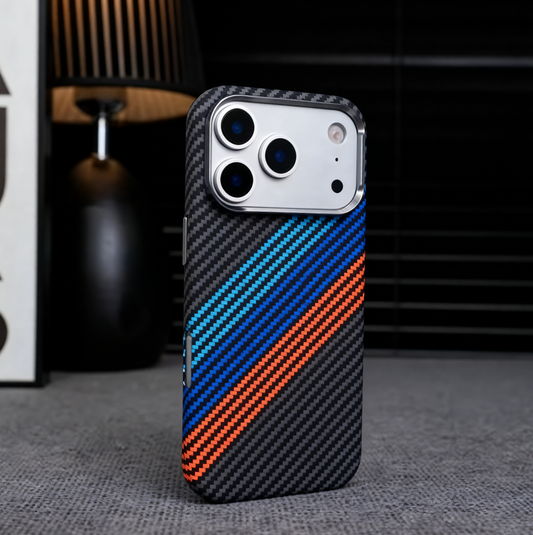 Magnetisch iPhone-hoesje met Kevlar-koolstofvezeltextuur