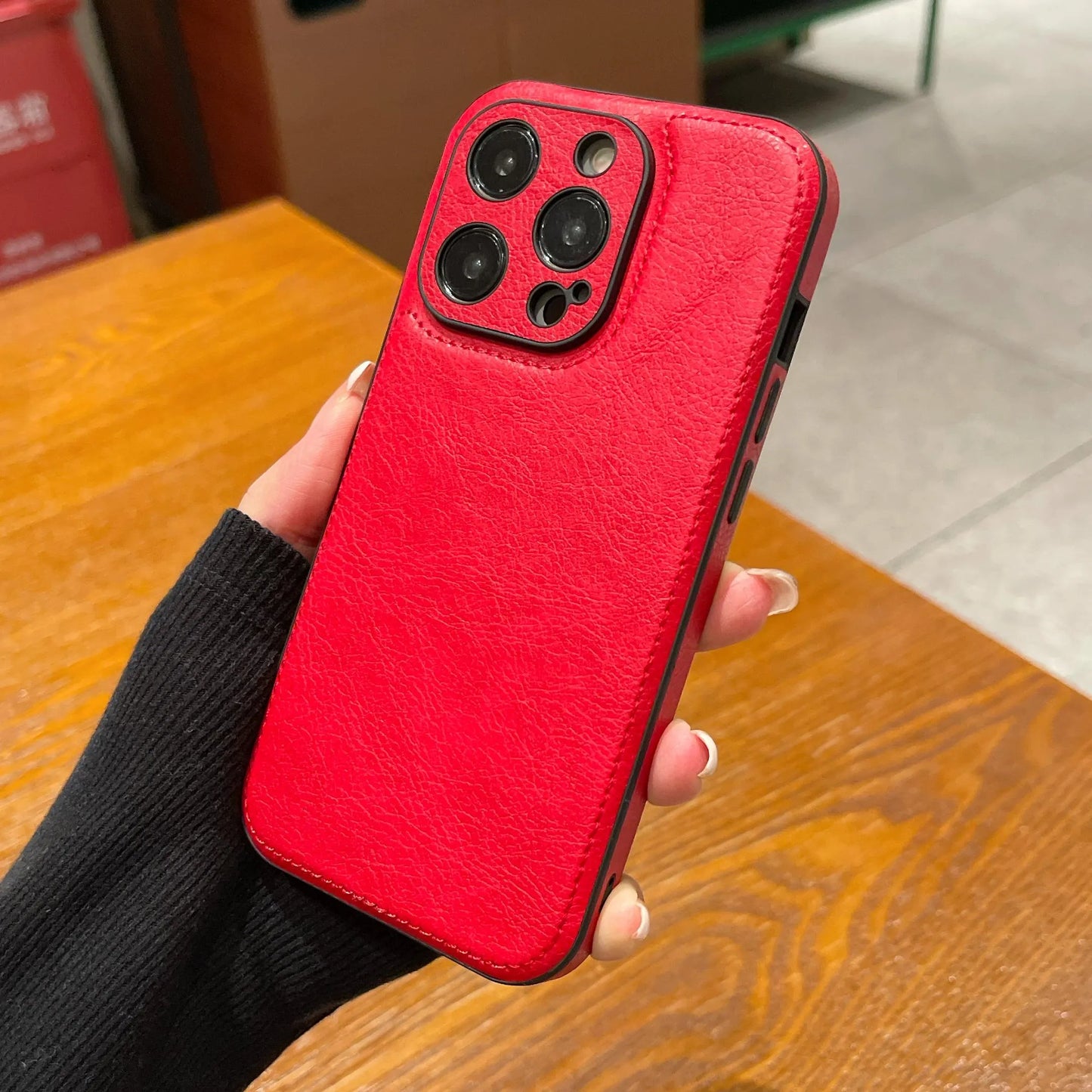 Capa de couro vintage premium para iPhone – capa protetora à prova de choque com toque suave