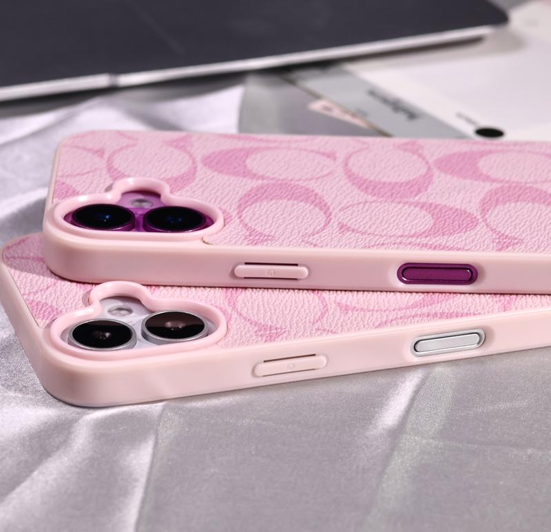Funda protectora para iPhone con textura de cuero suave